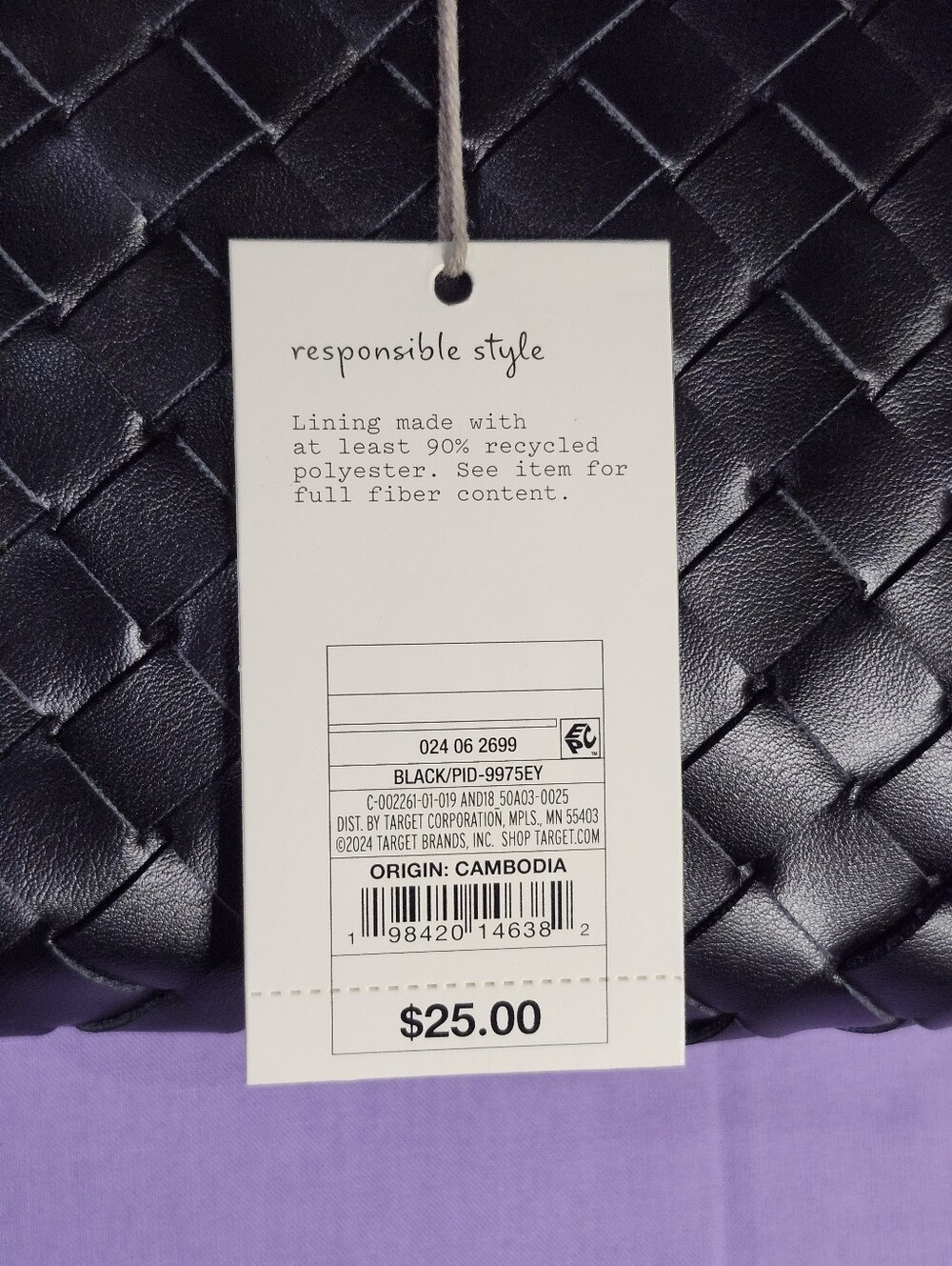 a new day Black Quilted Wristlet Clutch with Gold Accent - Picture 6 of 6